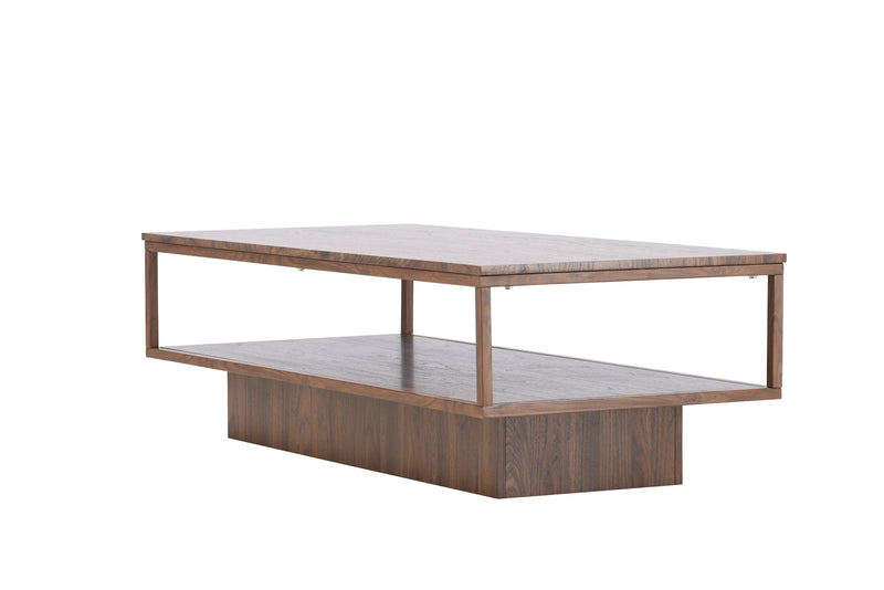 Venture Home - Maglehem – sofabord med valnød-look og stålben – 130×60×38 cm