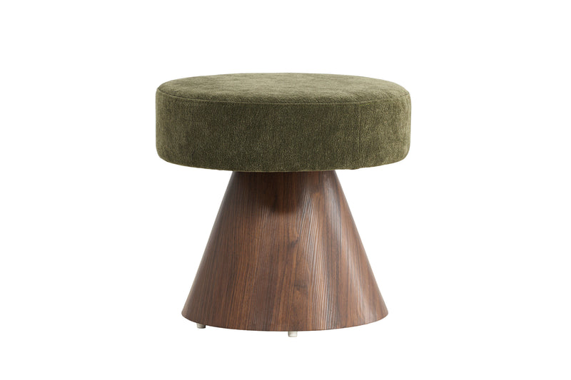 Venture Home - Lanzo – rund puf m. mørkegrønt stof  – Ø48×45 cm