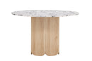 Venture Home - Tekla spisebord – natur MDF & calacatta-look – Ø120x75 cm
