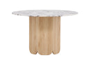 Venture Home - Tekla spisebord – natur MDF & calacatta-look – Ø120x75 cm
