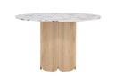 Venture Home - Tekla spisebord – natur MDF & calacatta-look – Ø120x75 cm