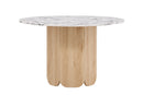 Venture Home - Tekla spisebord – natur MDF & calacatta-look – Ø120x75 cm