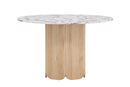 Venture Home - Tekla spisebord – natur MDF & calacatta-look – Ø120x75 cm