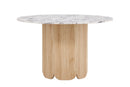 Venture Home - Tekla spisebord – natur MDF & calacatta-look – Ø120x75 cm