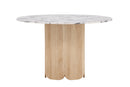 Venture Home - Tekla spisebord – natur MDF & calacatta-look – Ø120x75 cm