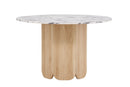 Venture Home - Tekla spisebord – natur MDF & calacatta-look – Ø120x75 cm