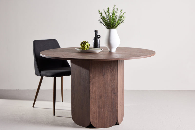 Venture Home - Tekla – rundt spisebord i mocca MDF – Ø120x75 cm