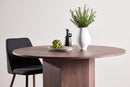 Venture Home - Tekla – rundt spisebord i mocca MDF – Ø120x75 cm