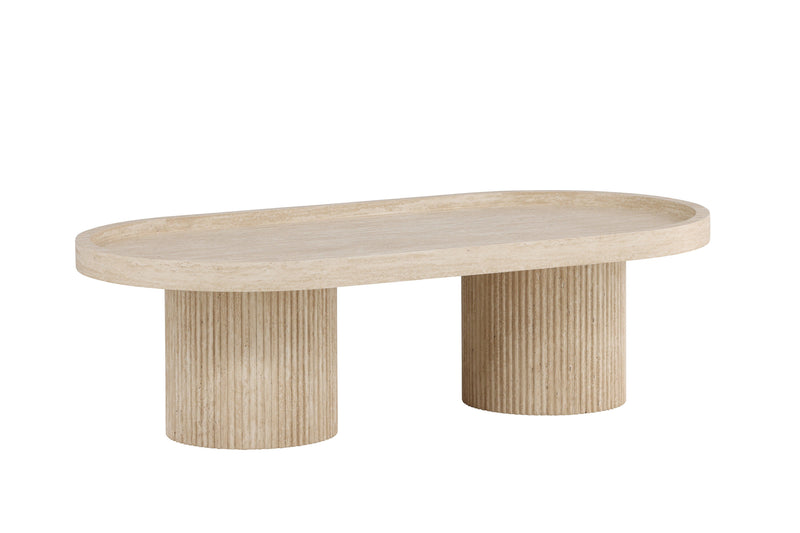 Venture Home - Krille – sofabord i travertinlook – 120×60×35 cm