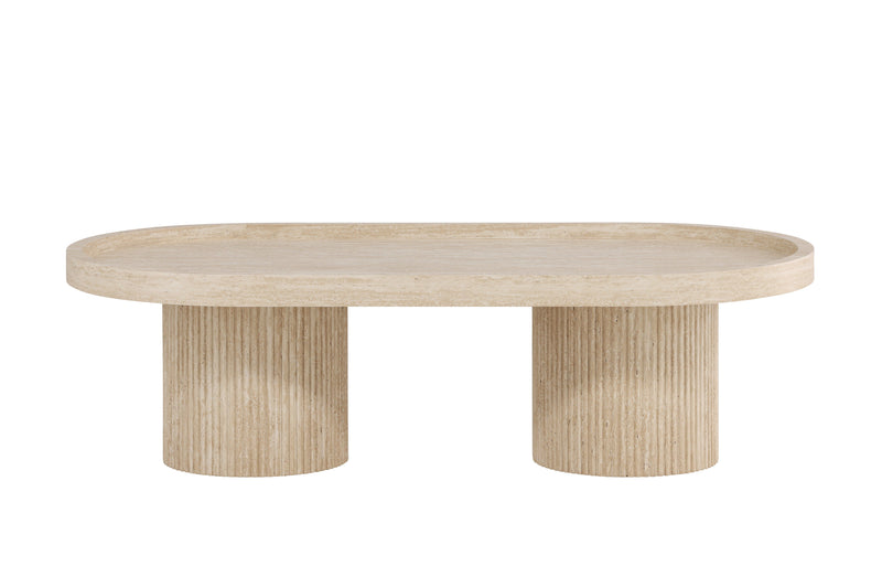 Venture Home - Krille – sofabord i travertinlook – 120×60×35 cm