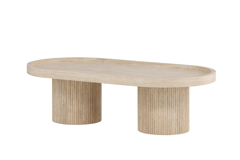 Venture Home - Krille – sofabord i travertinlook – 120×60×35 cm