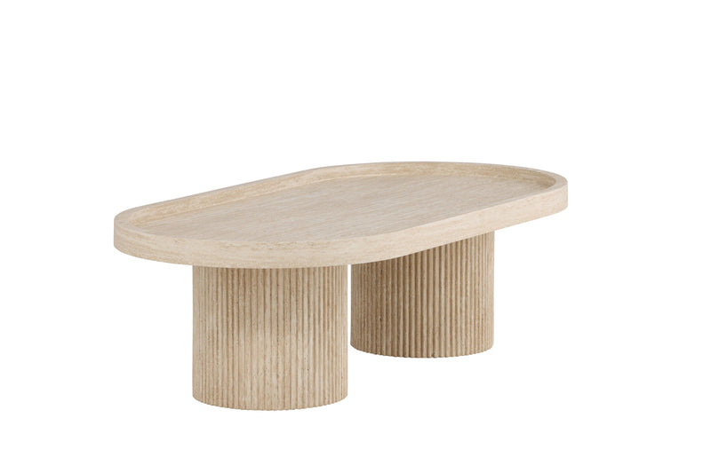 Venture Home - Krille – sofabord i travertinlook – 120×60×35 cm