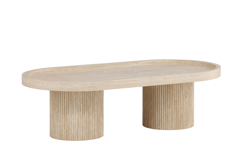 Venture Home - Krille – sofabord i travertinlook – 120×60×35 cm
