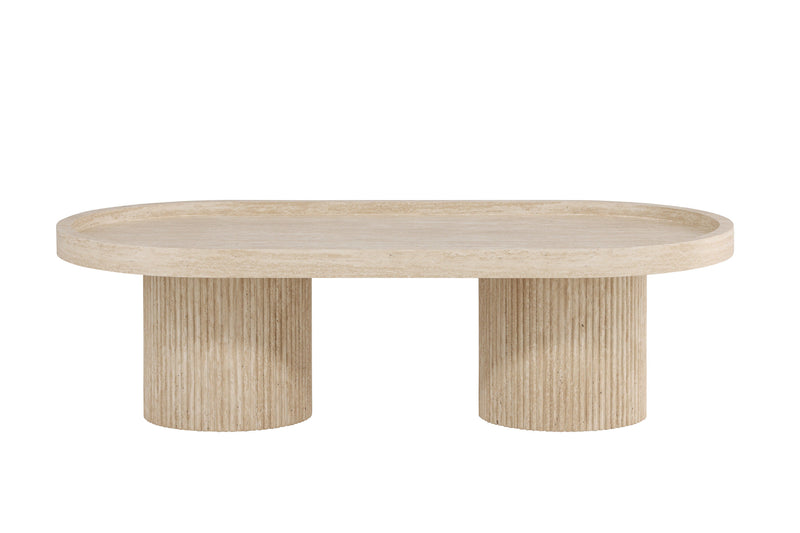 Venture Home - Krille – sofabord i travertinlook – 120×60×35 cm