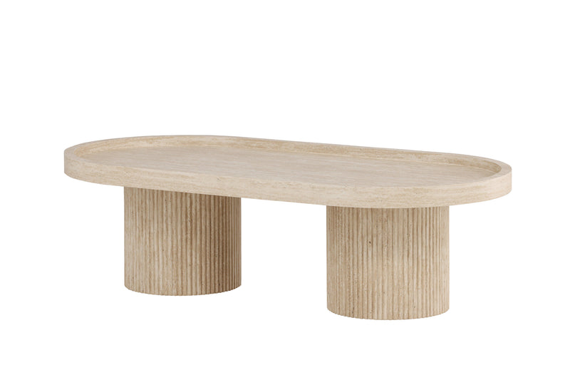 Venture Home - Krille – sofabord i travertinlook – 120×60×35 cm