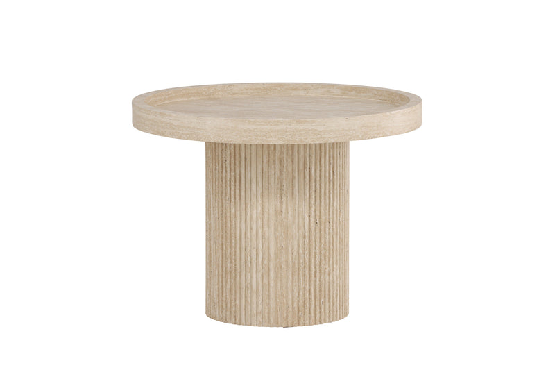 Venture Home - Krille – sidebord i travertinlook – Ø60×45 cm
