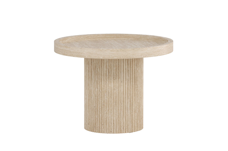 Venture Home - Krille – sidebord i travertinlook – Ø60×45 cm