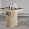 Venture Home - Krille – sidebord i travertinlook – Ø60×45 cm - Bolig og Haven