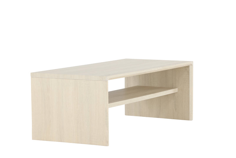 Venture Home - Telemarket – sofabord med hylde – whitewash MDF – 110×50×38 cm