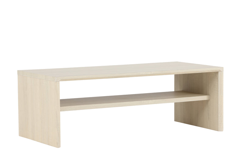 Venture Home - Telemarket – sofabord med hylde – whitewash MDF – 110×50×38 cm
