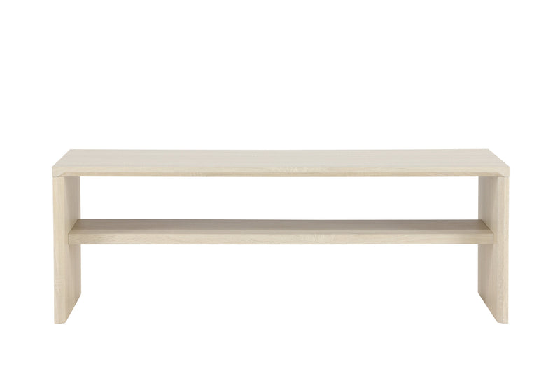 Venture Home - Telemarket – sofabord med hylde – whitewash MDF – 110×50×38 cm