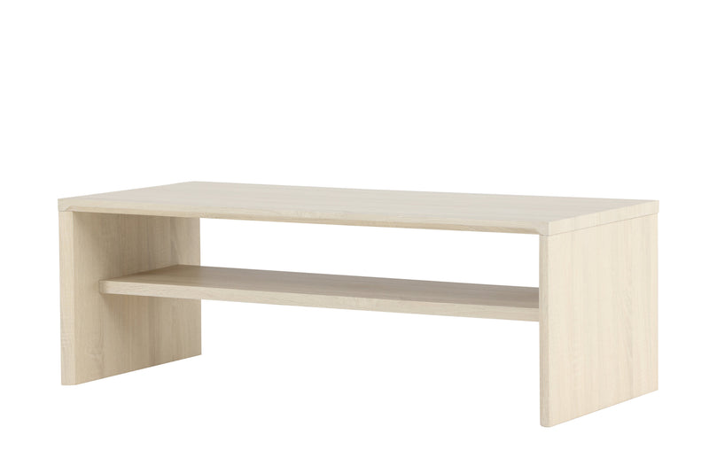 Venture Home - Telemarket – sofabord med hylde – whitewash MDF – 110×50×38 cm