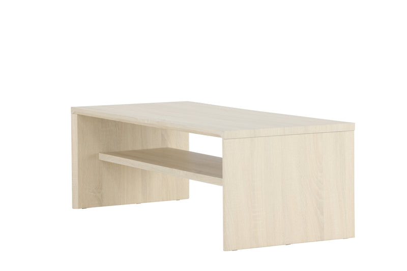 Venture Home - Telemarket – sofabord med hylde – whitewash MDF – 110×50×38 cm