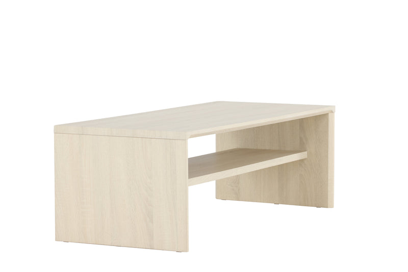 Venture Home - Telemarket – sofabord med hylde – whitewash MDF – 110×50×38 cm