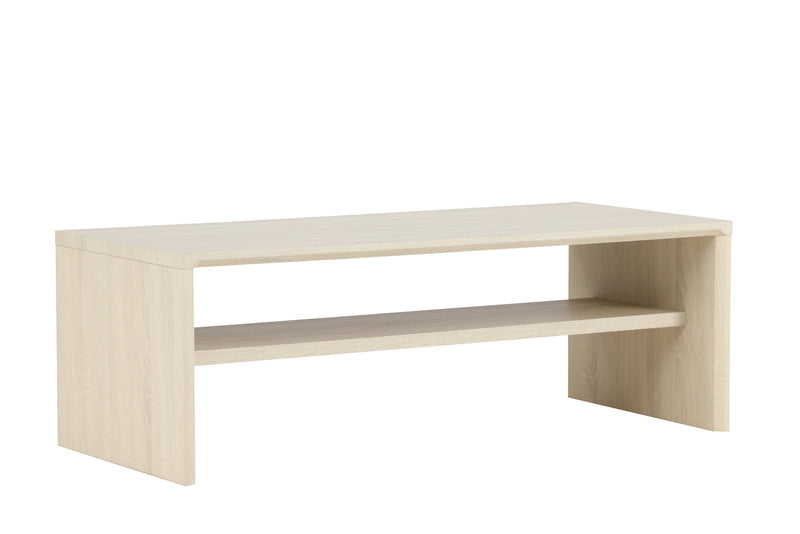 Venture Home - Telemarket – sofabord med hylde – whitewash MDF – 110×50×38 cm