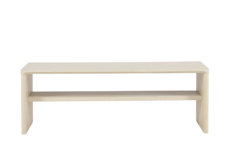 Venture Home - Telemarket – sofabord med hylde – whitewash MDF – 110×50×38 cm
