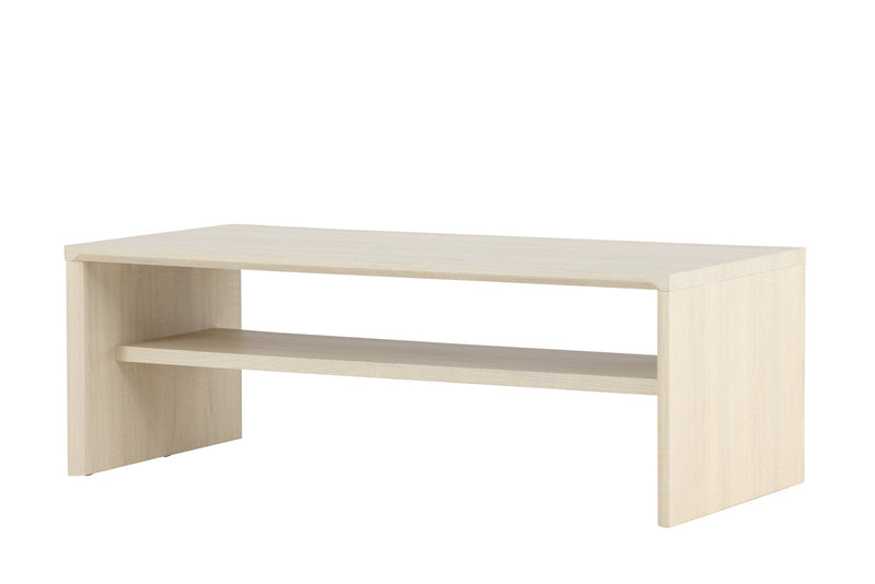 Venture Home - Telemarket – sofabord med hylde – whitewash MDF – 110×50×38 cm