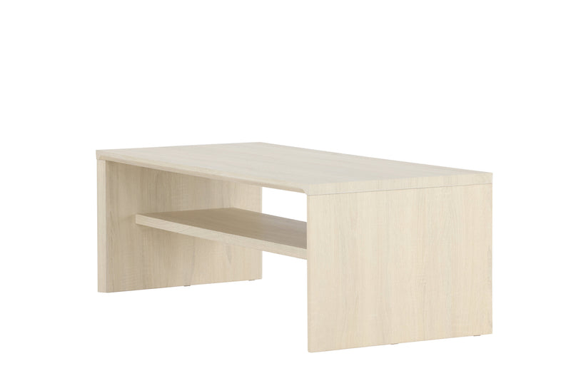 Venture Home - Telemarket – sofabord med hylde – whitewash MDF – 110×50×38 cm