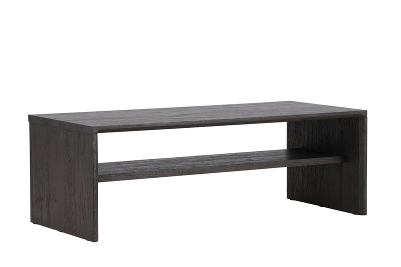 Venture Home - Telemarket – sofabord med hylde – sort struktur – 110×50×38 cm