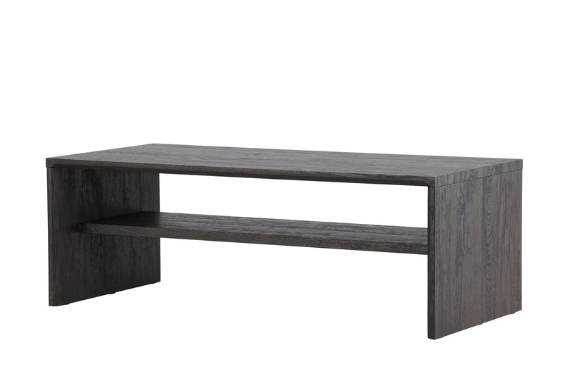 Venture Home - Telemarket – sofabord med hylde – sort struktur – 110×50×38 cm