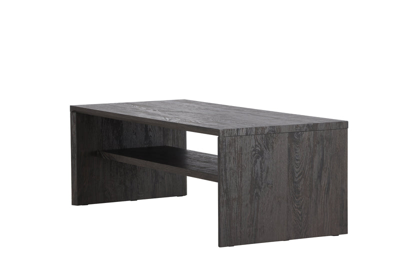 Venture Home - Telemarket – sofabord med hylde – sort struktur – 110×50×38 cm