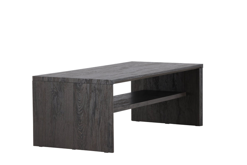 Venture Home - Telemarket – sofabord med hylde – sort struktur – 110×50×38 cm
