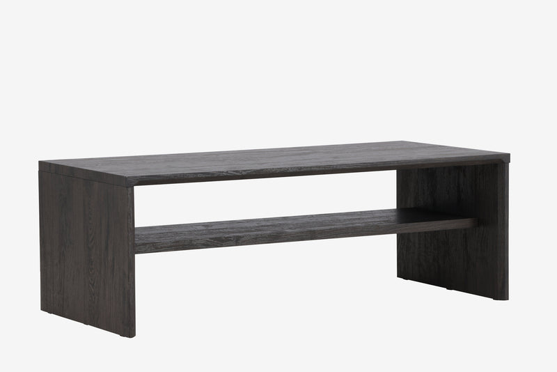 Venture Home - Telemarket – sofabord med hylde – sort struktur – 110×50×38 cm