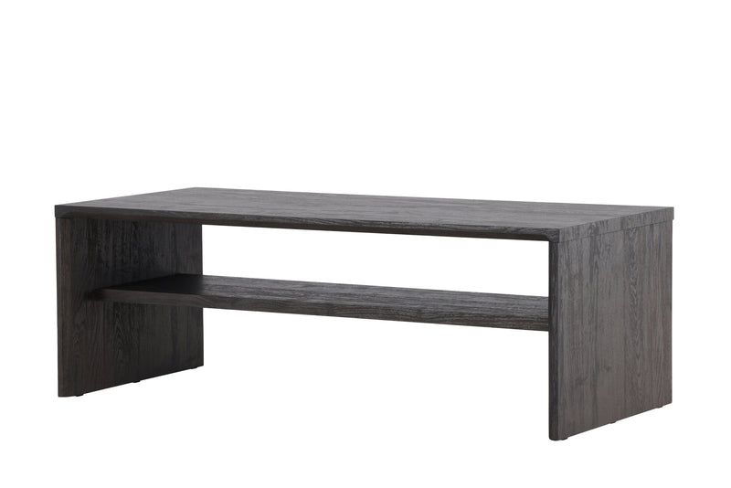 Venture Home - Telemarket – sofabord med hylde – sort struktur – 110×50×38 cm
