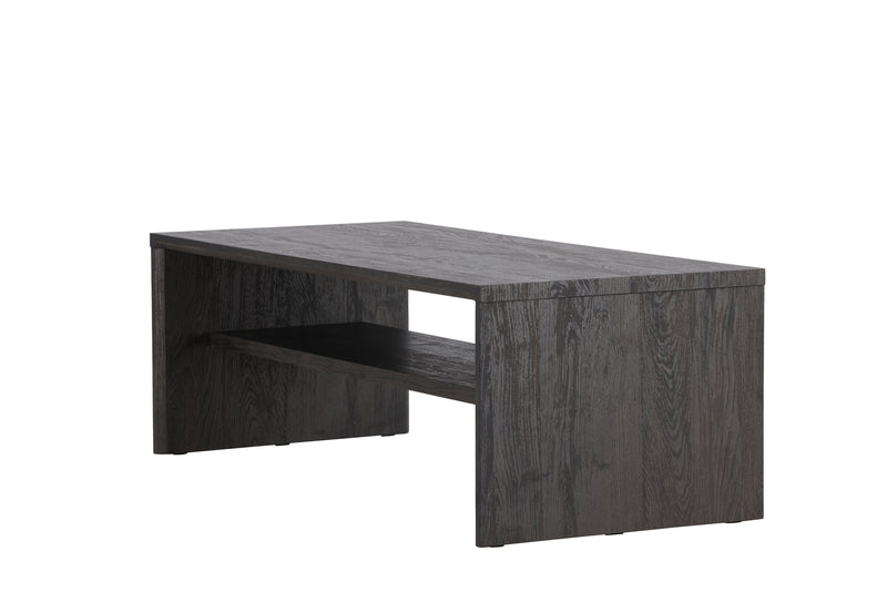 Venture Home - Telemarket – sofabord med hylde – sort struktur – 110×50×38 cm