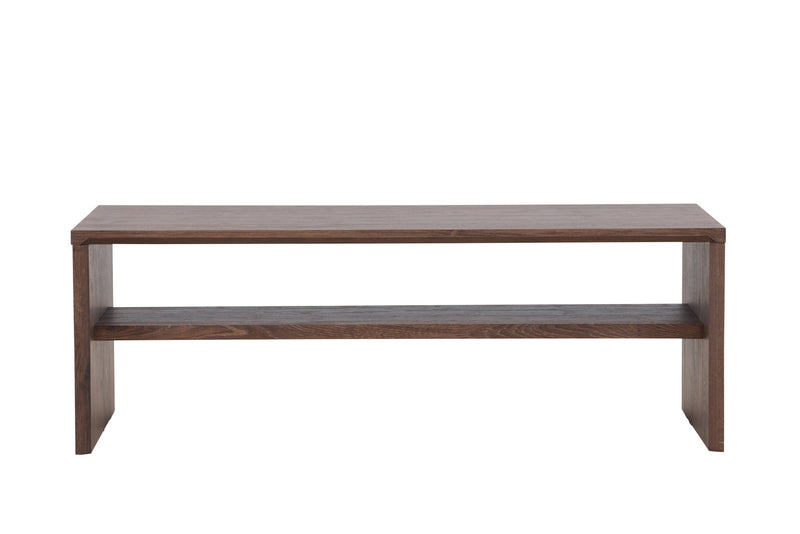 Venture Home - Telemarket – sofabord med hylde – mocca MDF med struktur – 110×50×38 cm