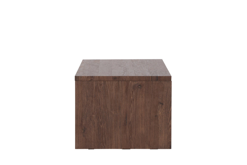Venture Home - Telemarket – sofabord med hylde – mocca MDF med struktur – 110×50×38 cm