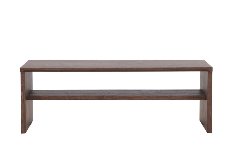 Venture Home - Telemarket – sofabord med hylde – mocca MDF med struktur – 110×50×38 cm