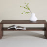 Venture Home - Telemarket – sofabord med hylde – mocca MDF med struktur – 110×50×38 cm - Bolig og Haven