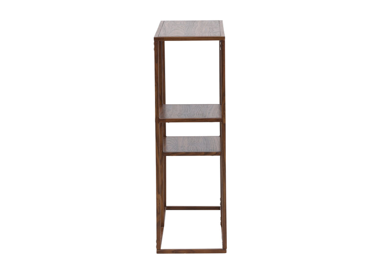 Venture Home - Staal – reol med stålramme og valnød MDF – 80×26×81 cm