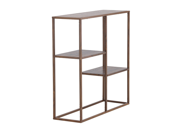Venture Home - Staal – reol med stålramme og valnød MDF – 80×26×81 cm