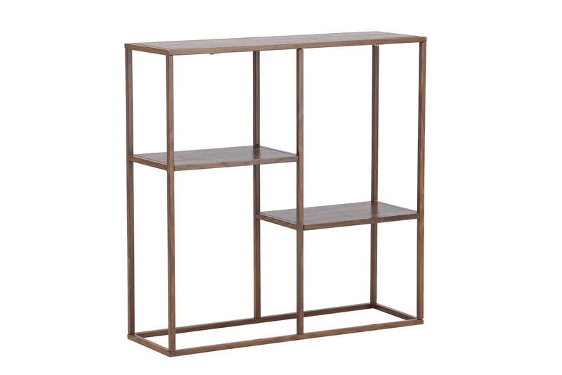 Venture Home - Staal – reol med stålramme og valnød MDF – 80×26×81 cm