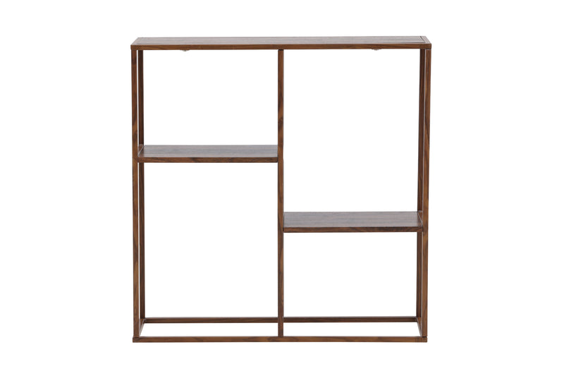Venture Home - Staal – reol med stålramme og valnød MDF – 80×26×81 cm