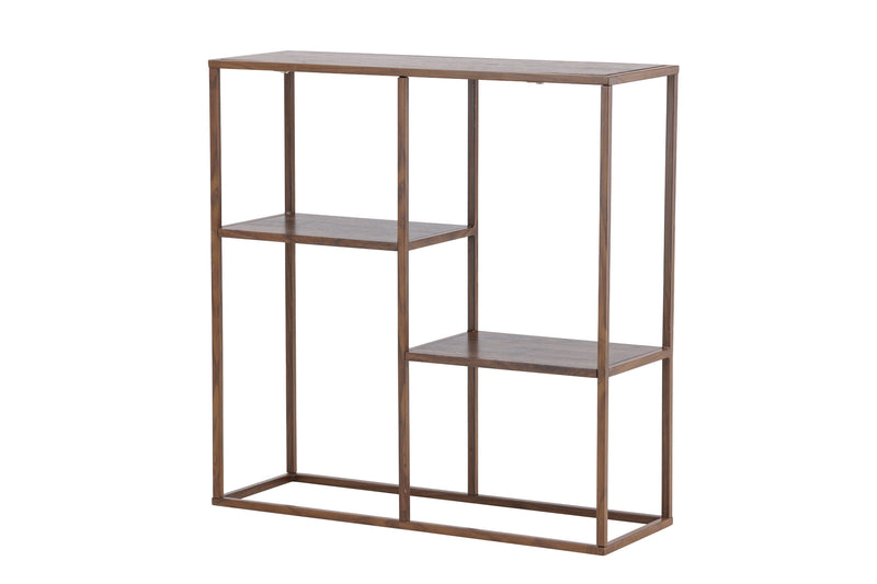 Venture Home - Staal – reol med stålramme og valnød MDF – 80×26×81 cm