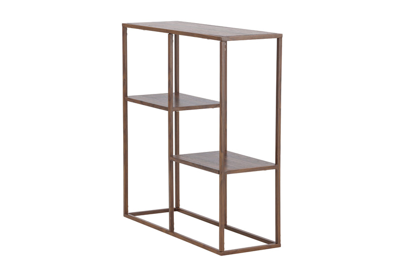 Venture Home - Staal – reol med stålramme og valnød MDF – 80×26×81 cm