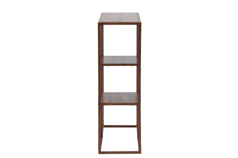 Venture Home - Staal – reol med stålramme og valnød MDF – 80×26×81 cm